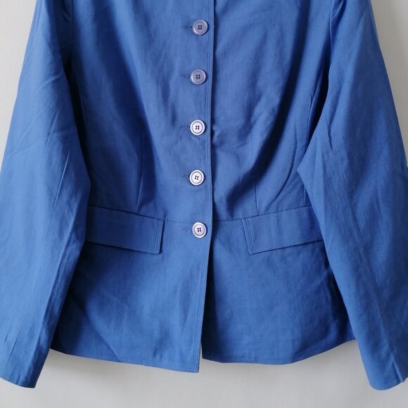 J.G. Hook Women's Blue Long Sleeve Linen Button-Up Blazer Jacket Plus Size 16W - Picture 3 of 7